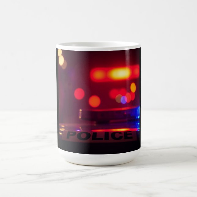 Police Lights – Flashing Emergency Night Coffee Mug (Center)