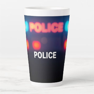 Police Lights – Flashing Emergency Night Design Latte Mug