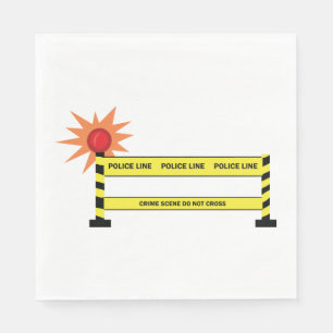 Police Line Crime Scene Do Not Cross Napkin