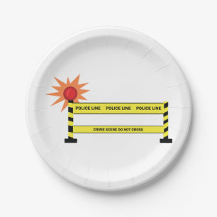 Police Line Crime Scene Paper Plate