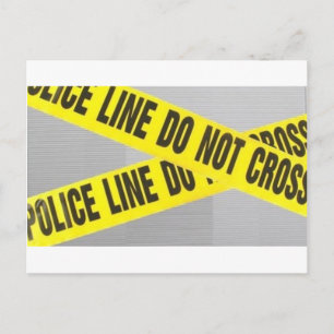 police line do not cross postcard