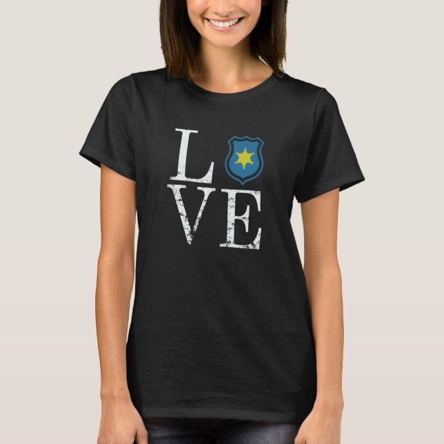 Police Love Police Badge T-Shirt (Front)