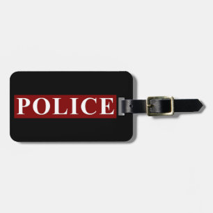 Police Luggage Tag Red (add your contact info)