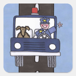 police man square sticker