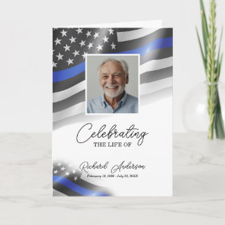 Police Memorial Bifold Funeral Program Card