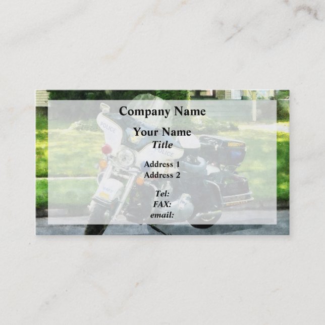 Police Motorcycle Business Card (Front)