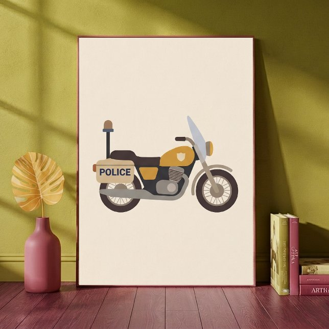 Police Motorcycle Neutral Nursery Art Print (Creator Uploaded)