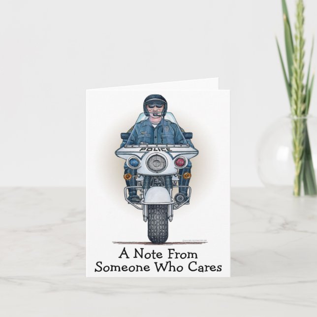 Police Motorcycle Note Card (Front)