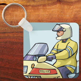 Police Motorcycle Officer Law Enforcement Key Ring
