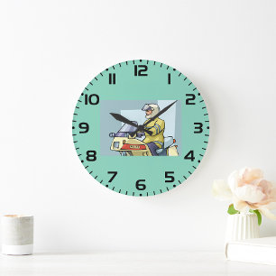 Police Motorcycle Officer Law Enforcement Large Clock