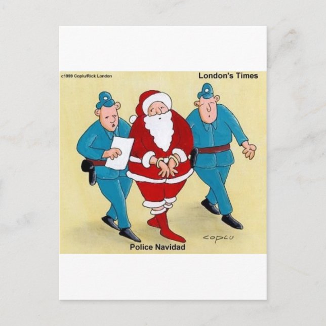 Police Navidad Funny Christmas Gifts & Tees Holiday Postcard (Front)