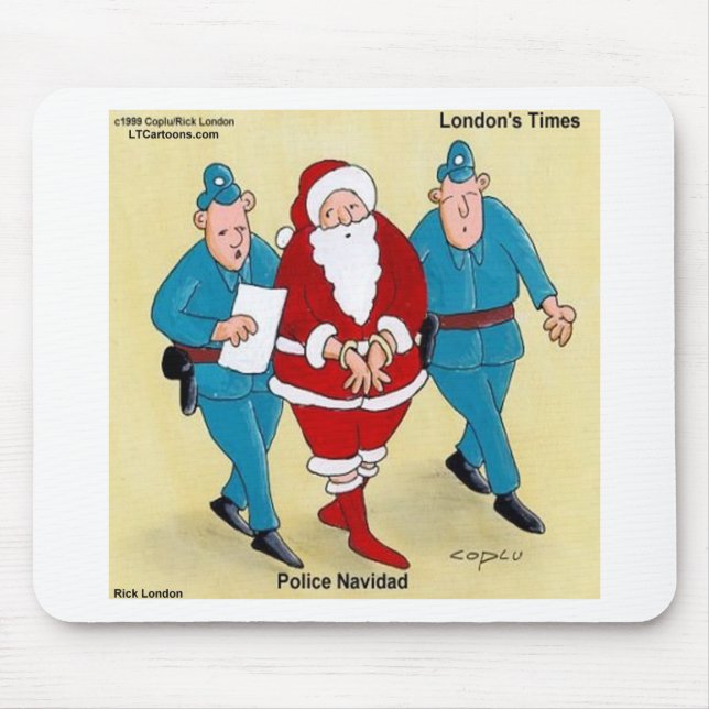 Police Navidad: Santa's Been Very Bad Mouse Pad (Front)