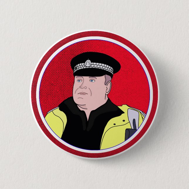 Police Officer 6 Cm Round Badge (Front)