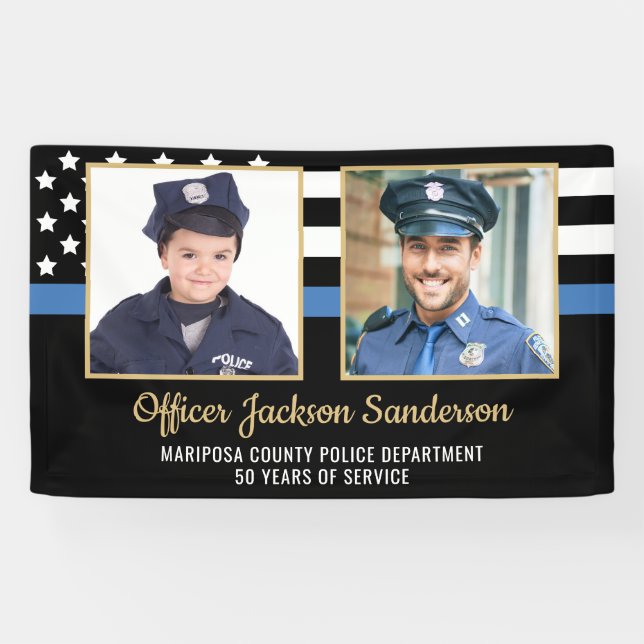 Police Officer Academy Graduation Party 2 Photo Banner (Horizontal)
