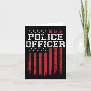 Police Officer American Flag Usa Patriot Patriotic Card