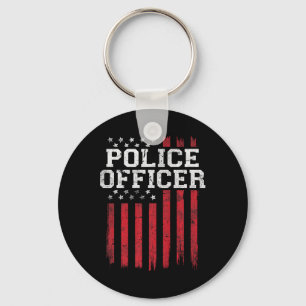 Police Officer American Flag Usa Patriot Patriotic Key Ring