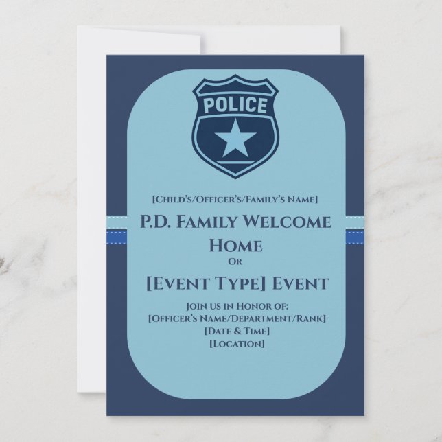 Police Officer Baby Shower Invitation (Front)