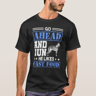 Police Officer Badge Go Ahead And Run He Likes Fas T-Shirt