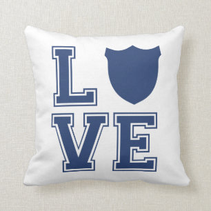 Police Officer Badge - L O V E Cushion