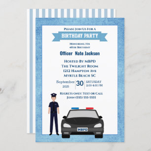 Police Officer Birthday Party Invitation