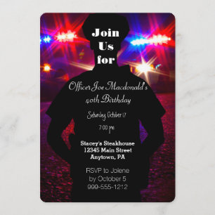 Police Officer Birthday Party Invitations