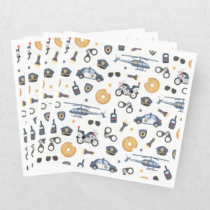Police Officer Calling All Units Kids Birthday Napkin