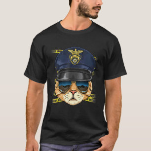 Police Officer Cat PD Cop Detective Crime Scene Ca T-Shirt