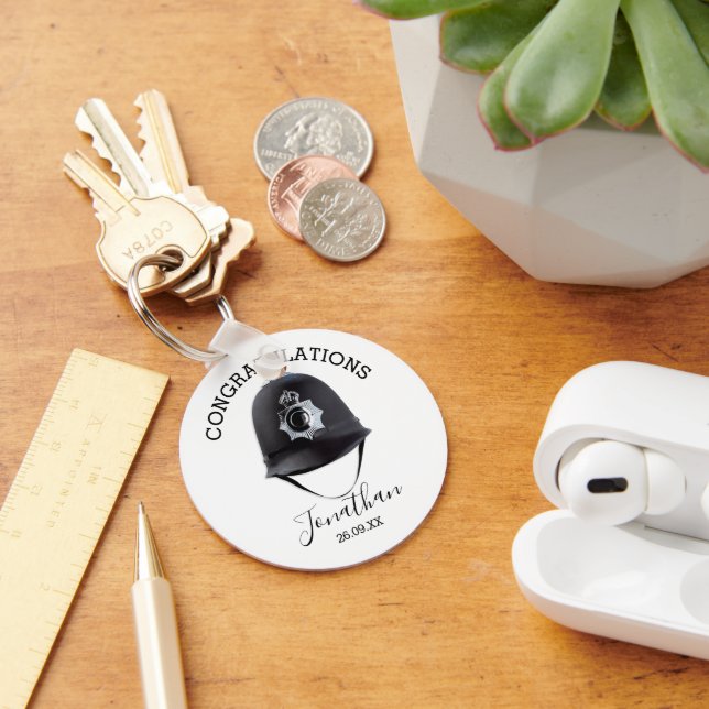 Police Officer Congratulations Key Ring (Desk)