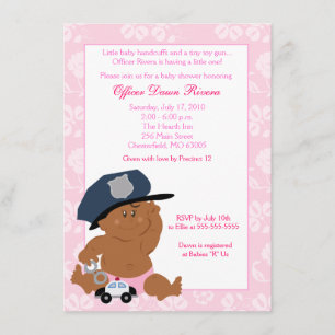 POLICE OFFICER Cop Baby Shower Invitation 5x7