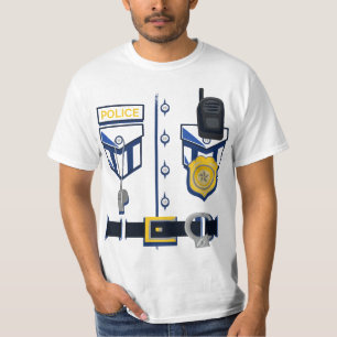 Police Officer Costume - Halloween Outfit Blue Pol T-Shirt