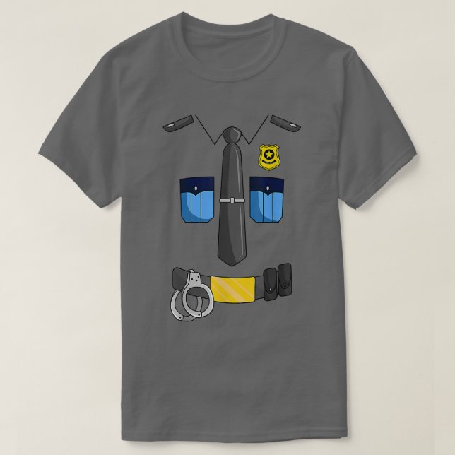 Police Officer Costume Policeman Cop Sheriff Hallo T-Shirt (Design Front)