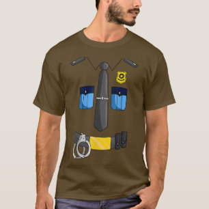 Police Officer Costume Policeman Cop Sheriff Hallo T-Shirt