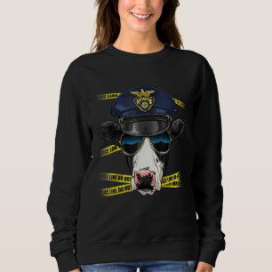 Police Officer Cow Heifer PD Cop Crime Scene Farm  Sweatshirt