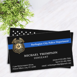 Police Officer Custom Logo Cop Law Enforcement Business Card