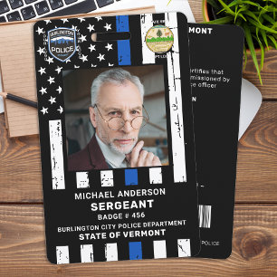 Police Officer Custom Photo Logo Department ID Badge