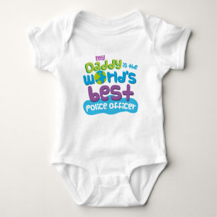 Police Officer Dad baby shower gift t-shirt Baby Bodysuit