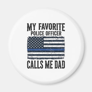 Police Officer Dad Thin Blue Line Vintage Vector D Magnet