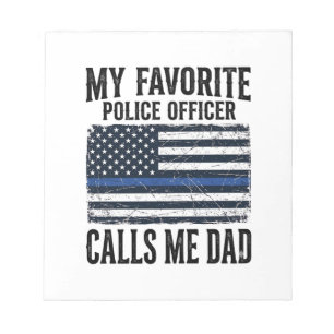 Police Officer Dad Thin Blue Line Vintage Vector D Notepad