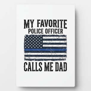 Police Officer Dad Thin Blue Line Vintage Vector D Plaque