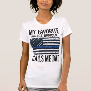 Police Officer Dad Thin Blue Line Vintage Vector D T-Shirt