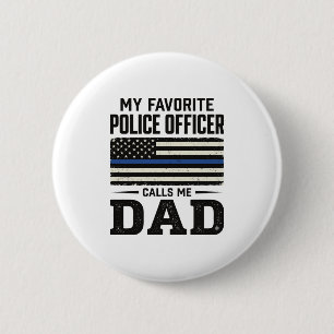 Police Officer Dad Vintage Flag Shirt Design_1 6 Cm Round Badge
