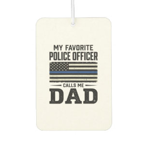 Police Officer Dad Vintage Flag Shirt Design_1 Car Air Freshener