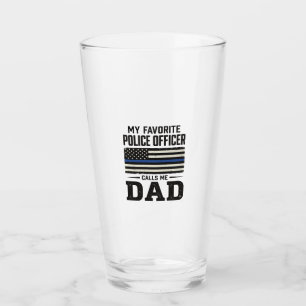 Police Officer Dad Vintage Flag Shirt Design_1 Glass