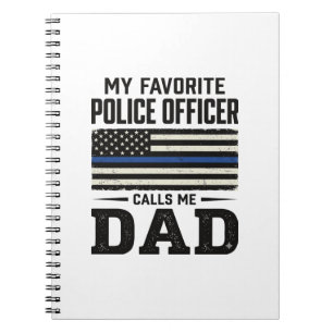 Police Officer Dad Vintage Flag Shirt Design_1 Notebook