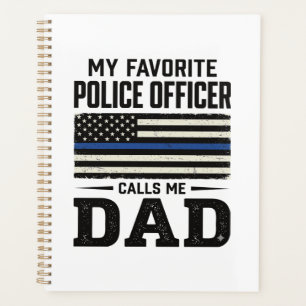 Police Officer Dad Vintage Flag Shirt Design_1 Planner