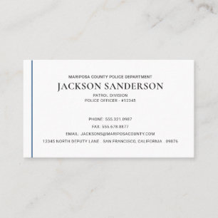 Police Officer Department Law Enforcement Business Card
