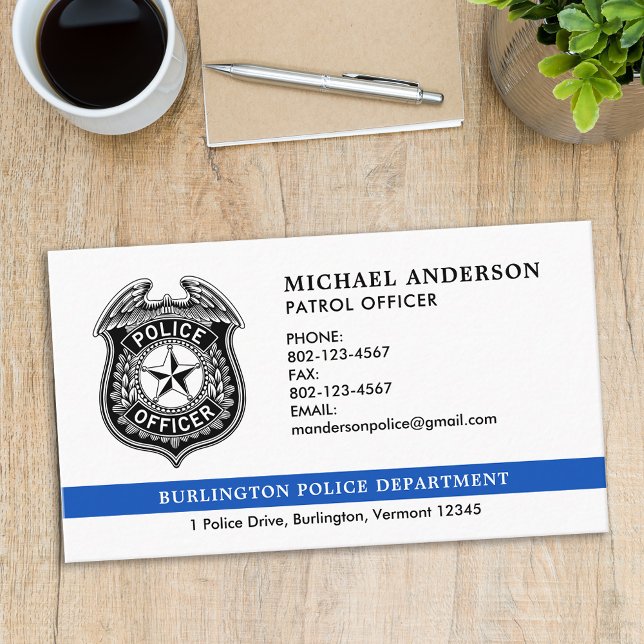 Police Officer Department Law Enforcement Logo Business Card (Creator Uploaded)