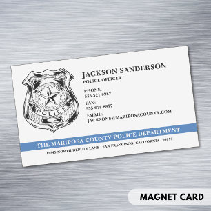 Police Officer Department Law Enforcement Logo Magnetic Business Card
