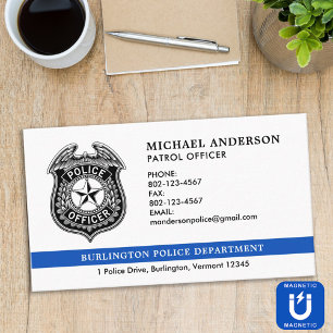 Police Officer Department Law Enforcement Logo Magnetic Business Card