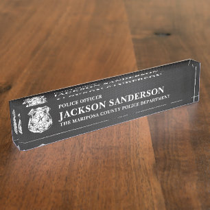 Police Officer Department Law Enforcement Logo Nameplate